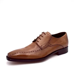 Lancio stringata traforata made in italy - marrone