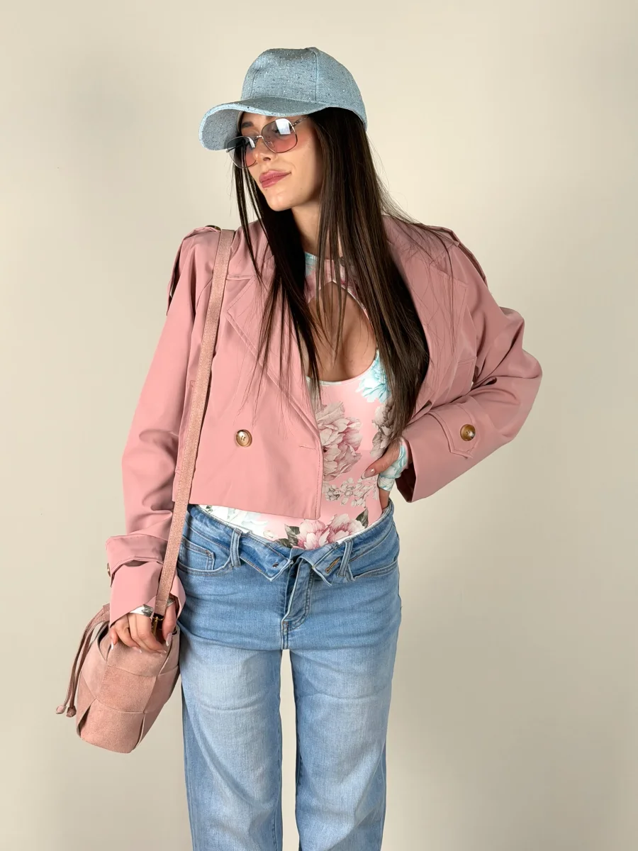 Trench crop rosa - immagine 4