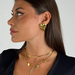 Orecchini cuore stone- 2 colori