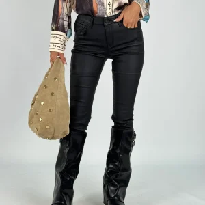 Pantalone in ecopelle nero