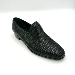Marelli Mocassino lavorazione intrecciata - vera pelle nera