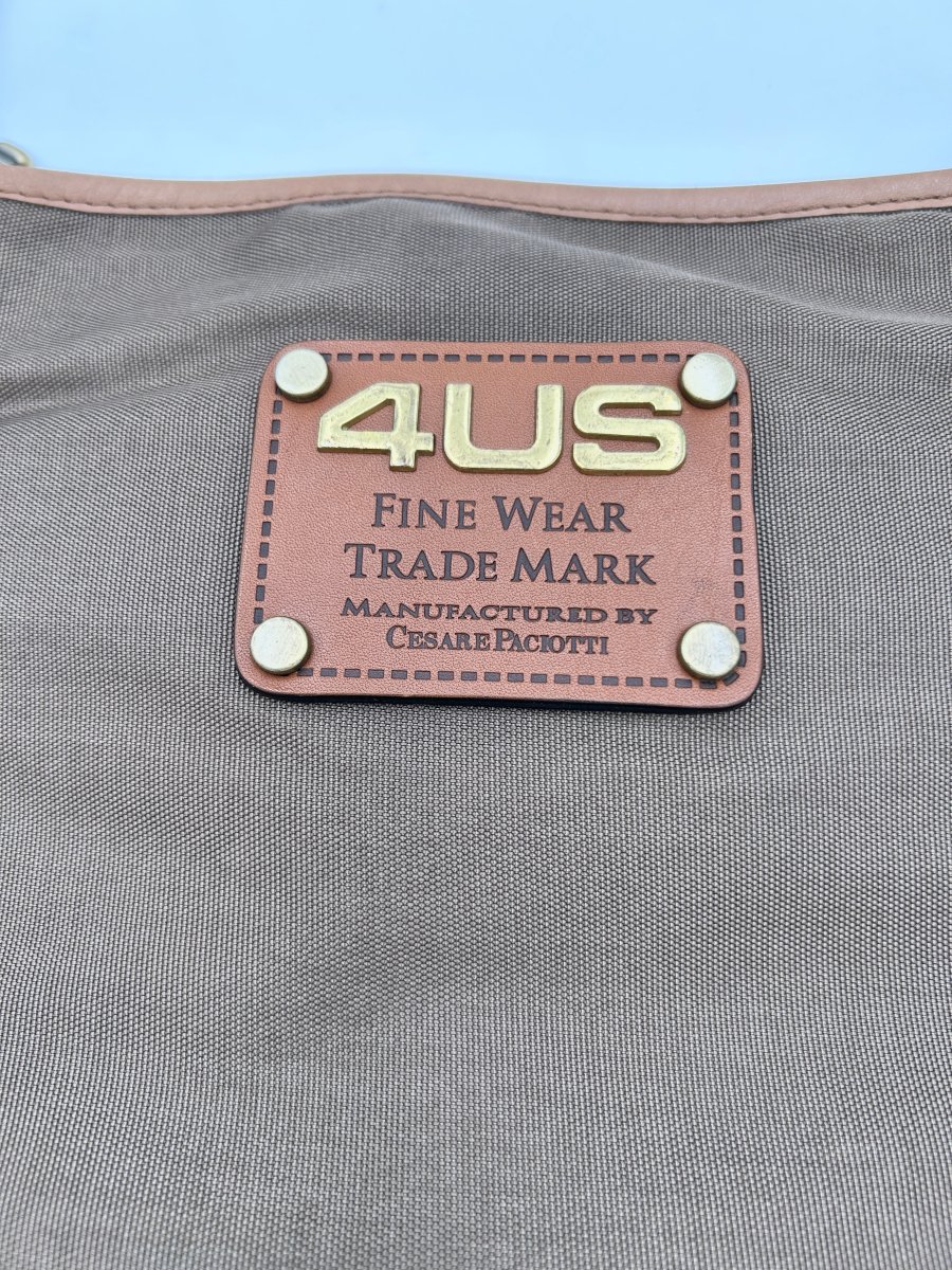 Cesare Paciotti 4US Borsello uomo piatto Nylon e vera pelle - marrone chiaro - immagine 3