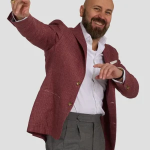 Giacca Bordeaux In Lana