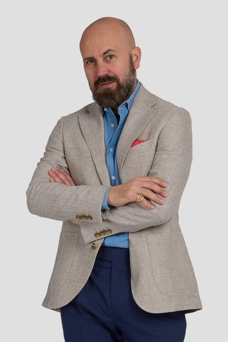 Giacca In Lana E Lino Sabbia - immagine 2