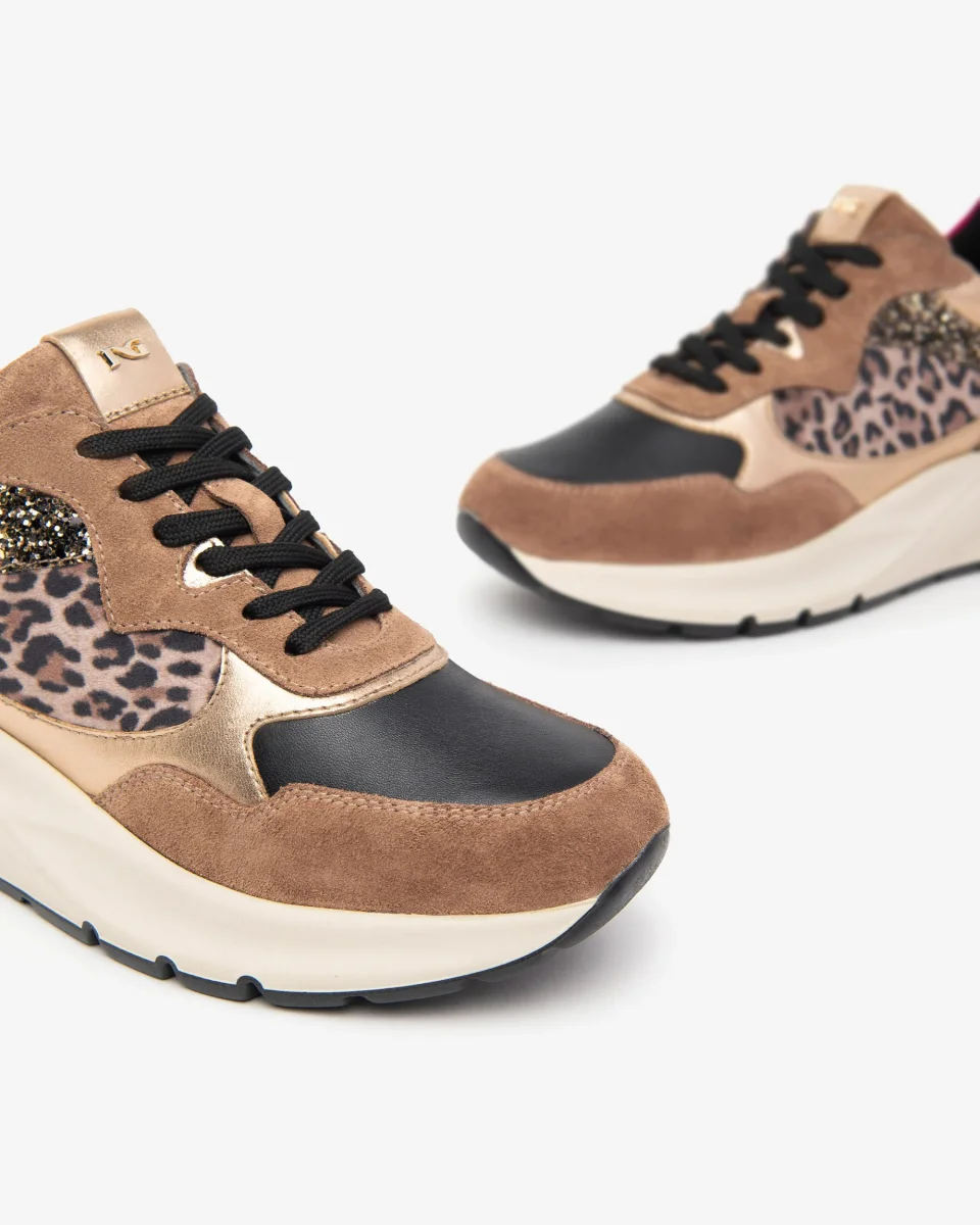 Nero Giardini I411531D Sneakers Donna in Pelle, Suede e Materiale Tecnico - immagine 4