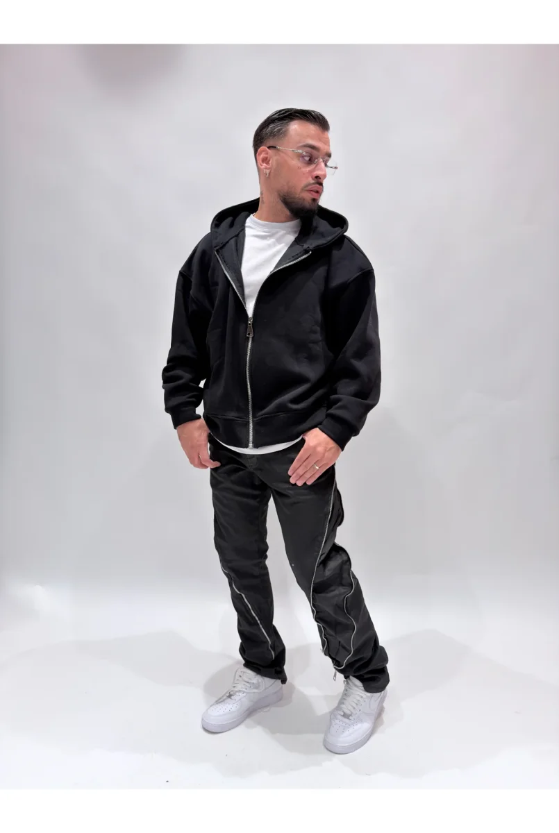 Jeans CIANOTIC Flare spalmato zip - immagine 3