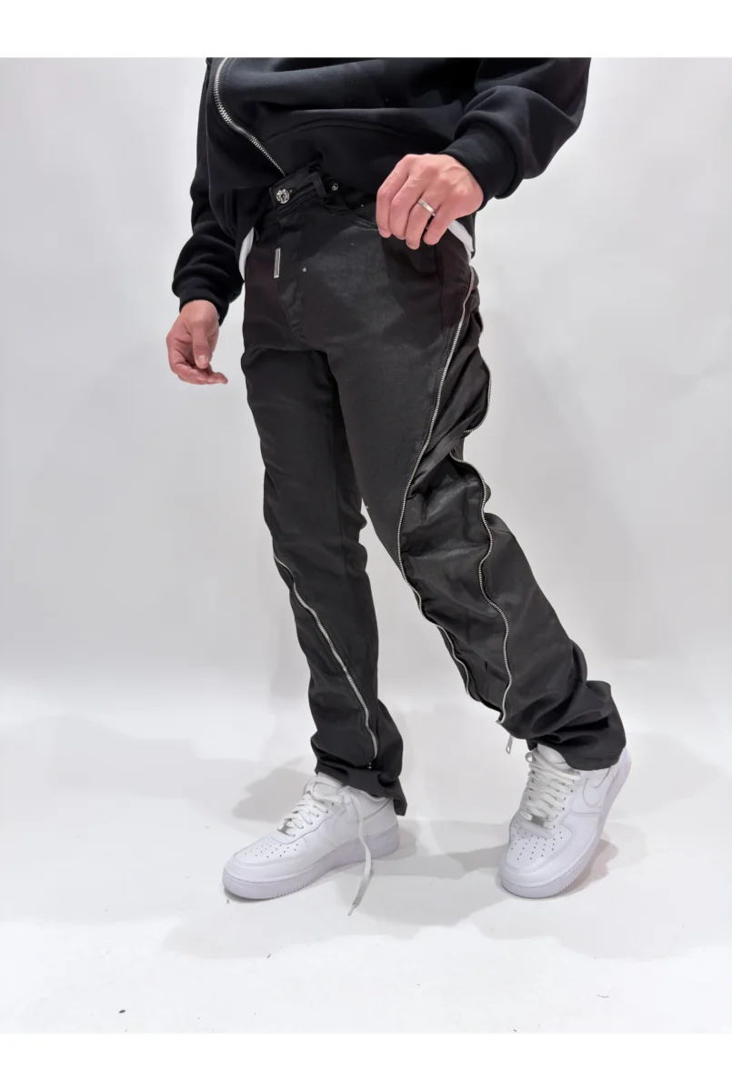 Jeans CIANOTIC Flare spalmato zip