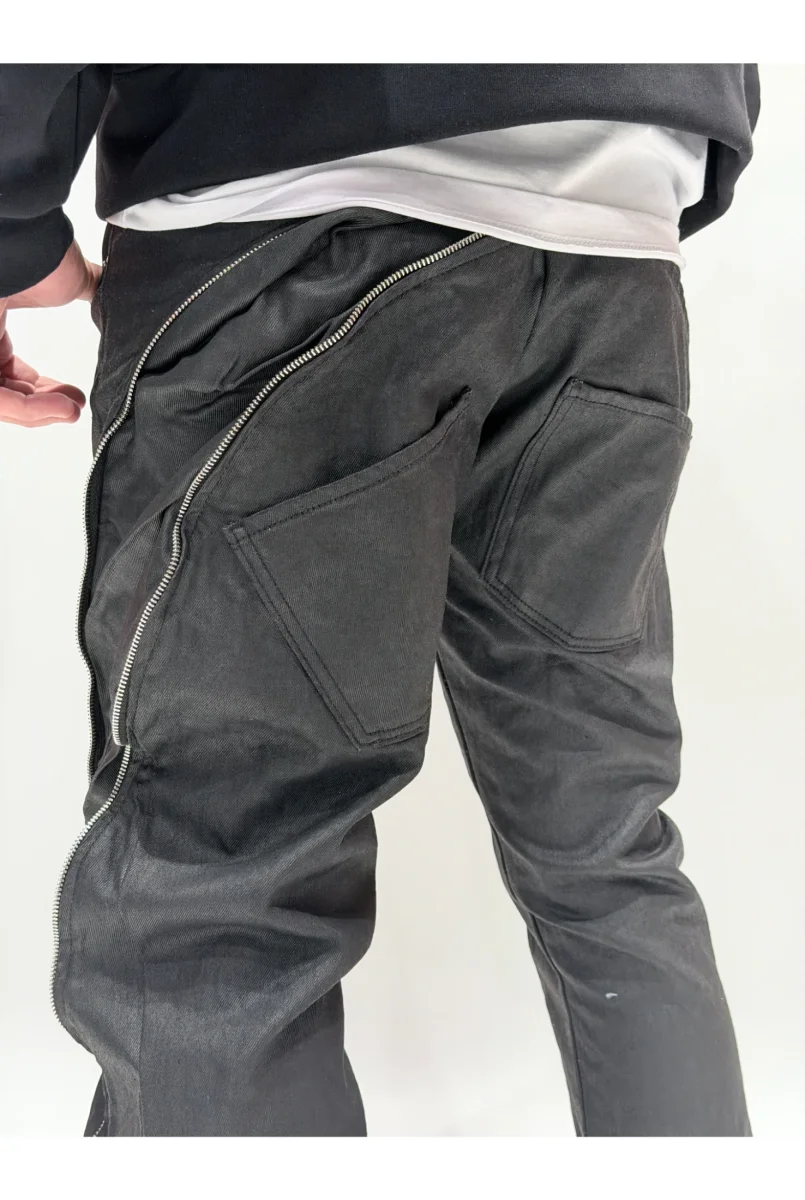 Jeans CIANOTIC Flare spalmato zip - immagine 7