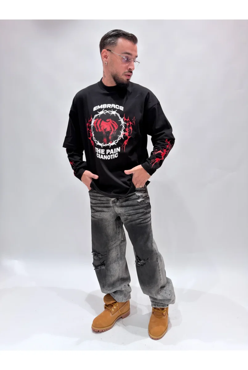 T-shirt CIANOTIC long sleeve embrace - immagine 3