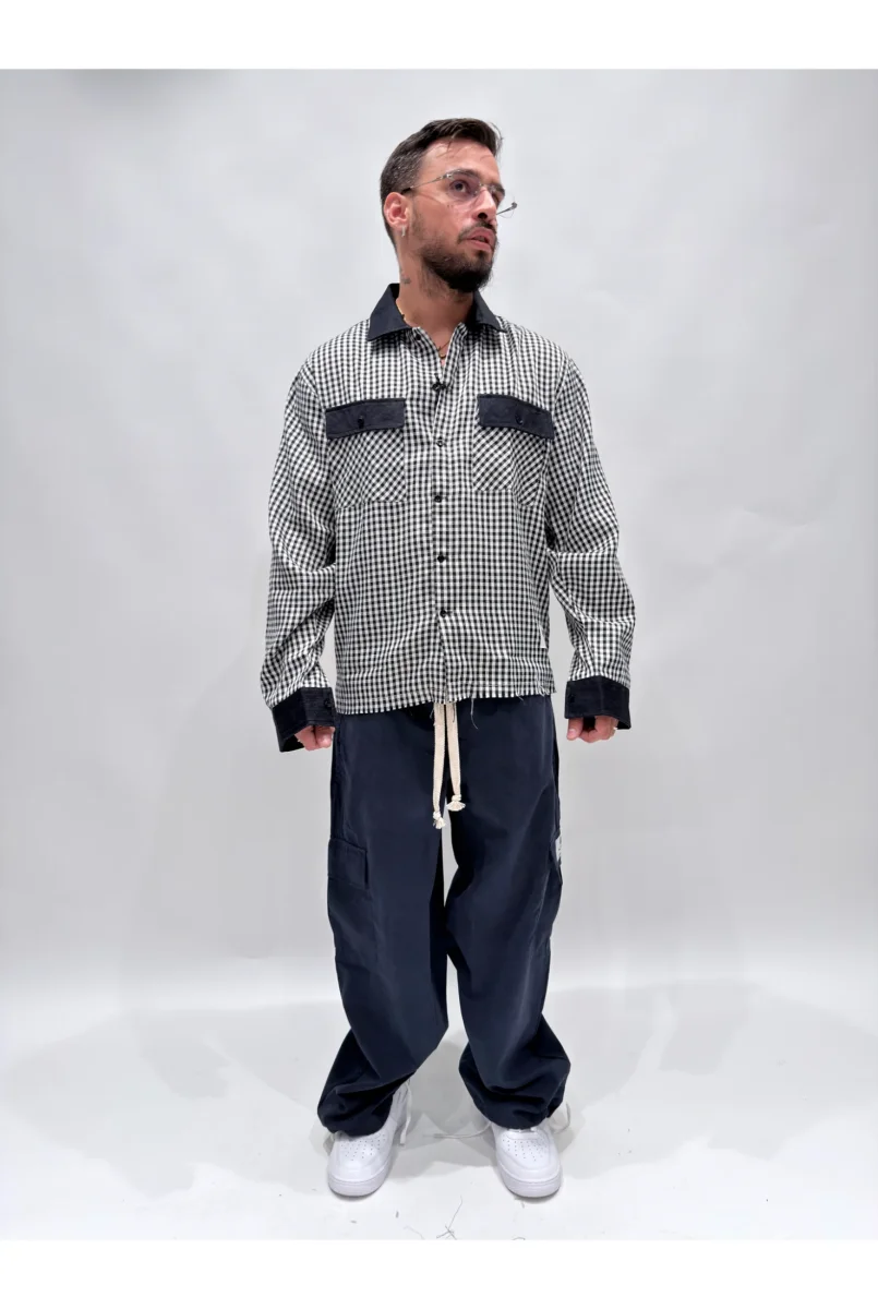 Camicia ARCHIVIO flanella denim - immagine 4