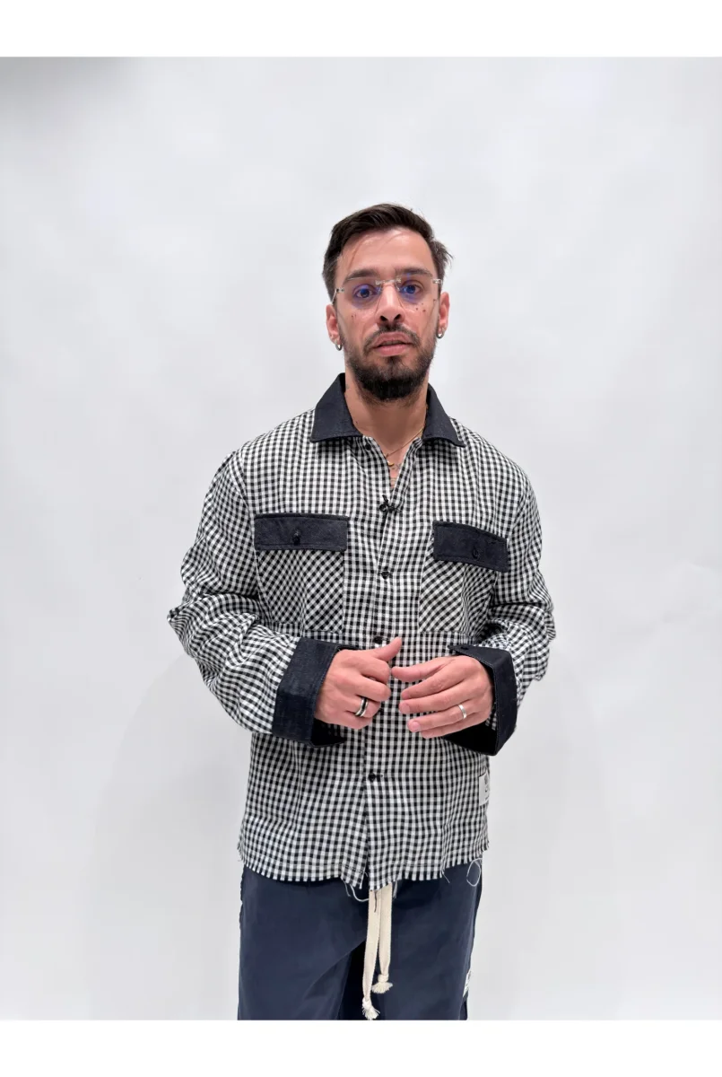 Camicia ARCHIVIO flanella denim - immagine 2