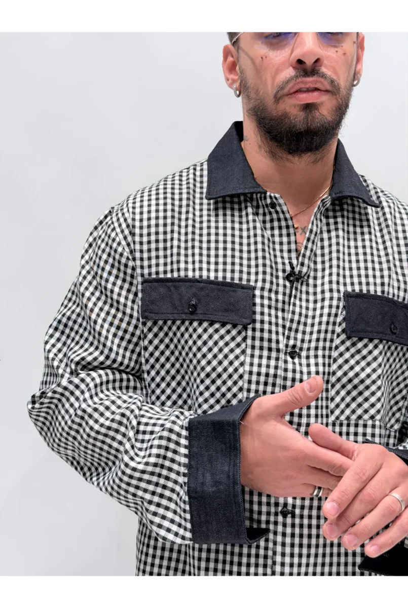 Camicia ARCHIVIO flanella denim - immagine 3