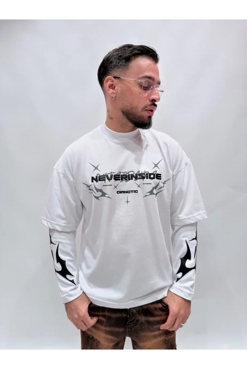 T-shirt CIANOTIC long sleeve never in side - immagine 9