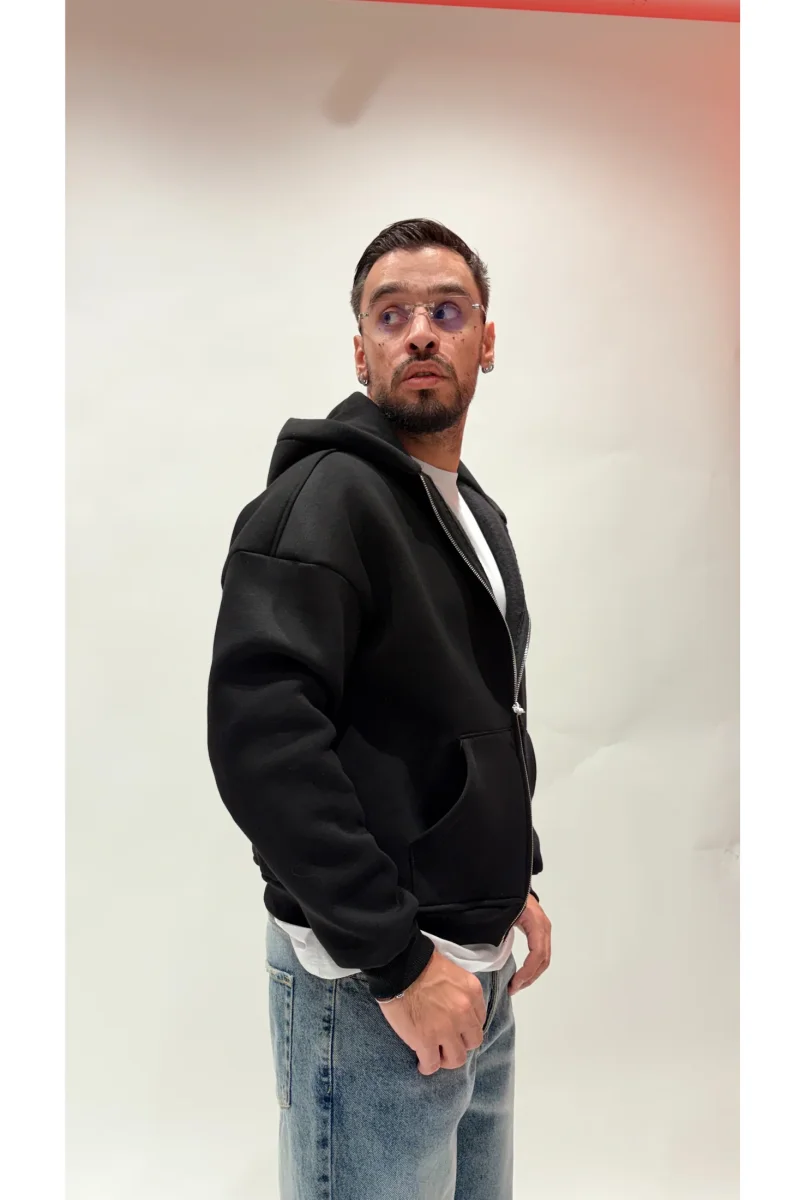 Felpa zip boxy - immagine 5