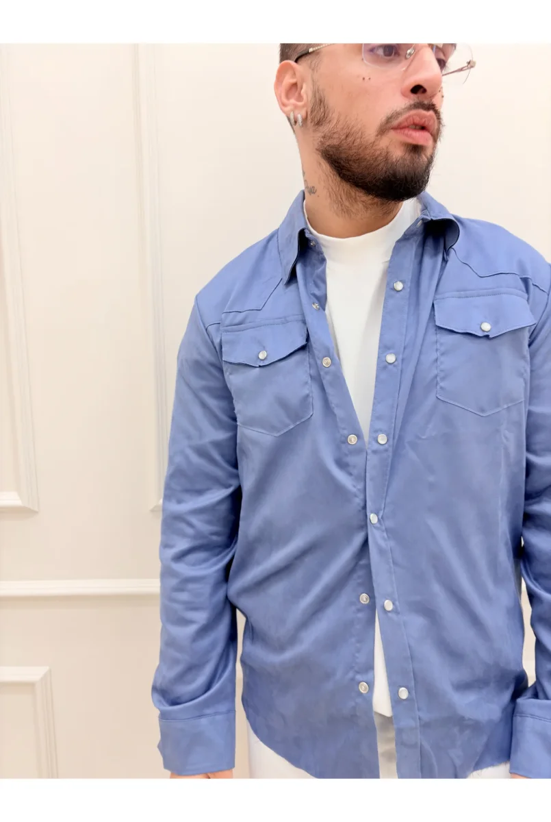 Camicia MINIMAL Scamosciata m055 - immagine 7