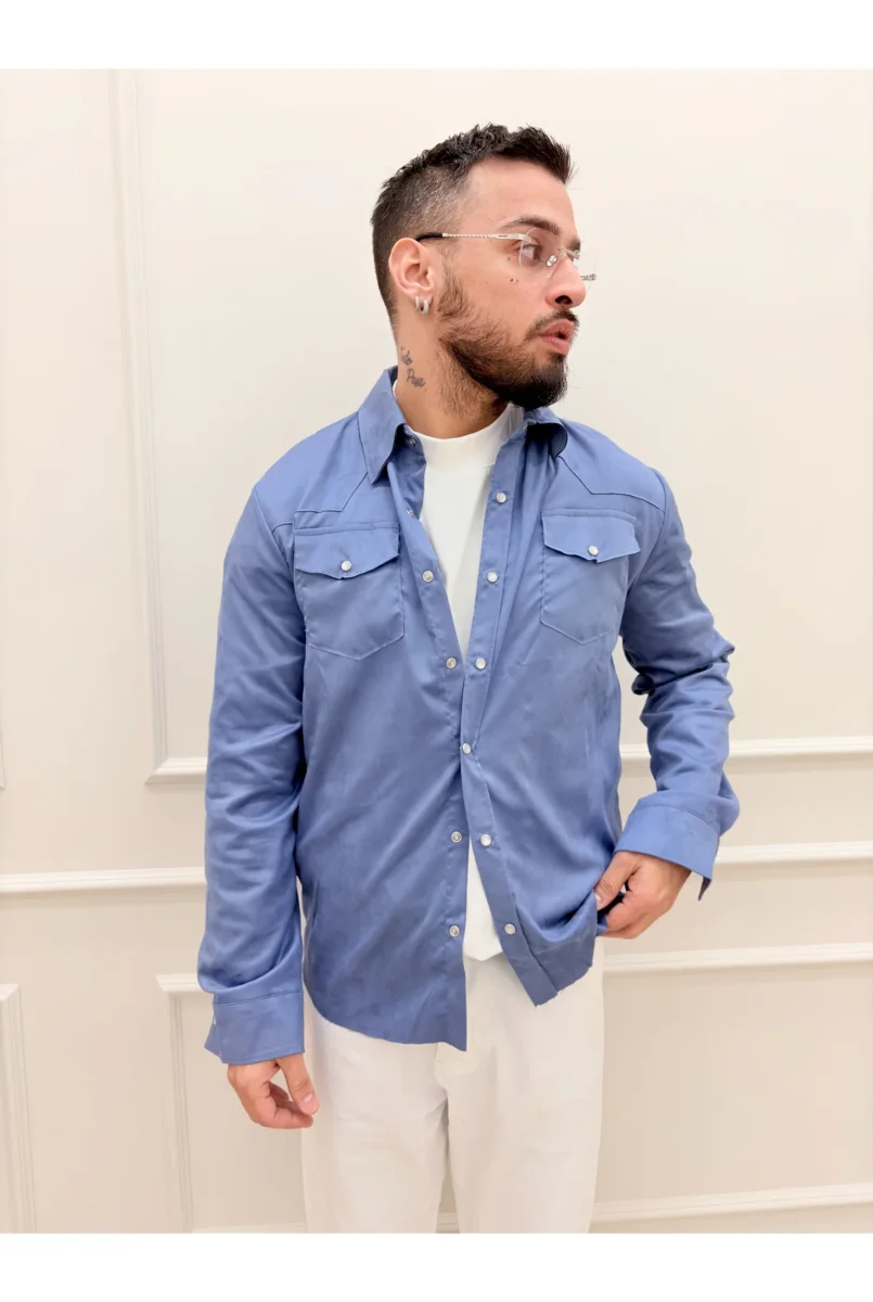 Camicia MINIMAL Scamosciata m055 - immagine 3