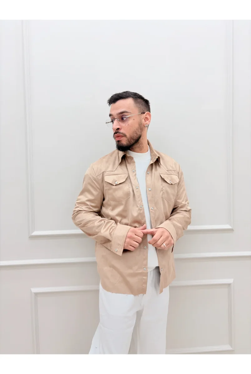 Camicia MINIMAL Scamosciata m055 - immagine 2