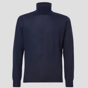 Dolcevita lana seta cashmere  blu