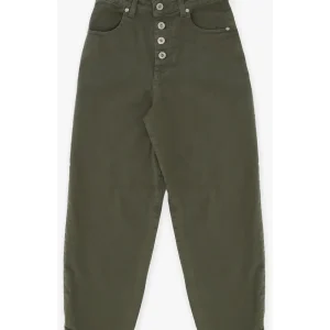 Jeans cargo Dixie verdone con bottoni