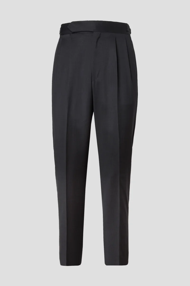 Pantaloni in lana doppia piega grigio