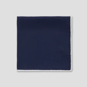Pochette Seta Blu Bordo Bianco
