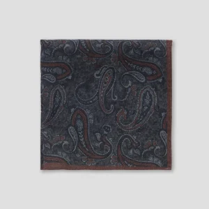 Pochette Lana Disegno Cashmere Grigio/Marrone