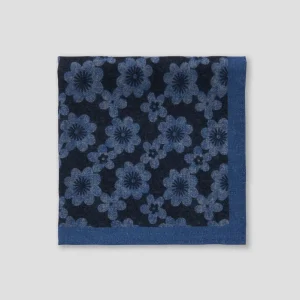 Pochette Lana Disegno Fiore Blu/Azzurro