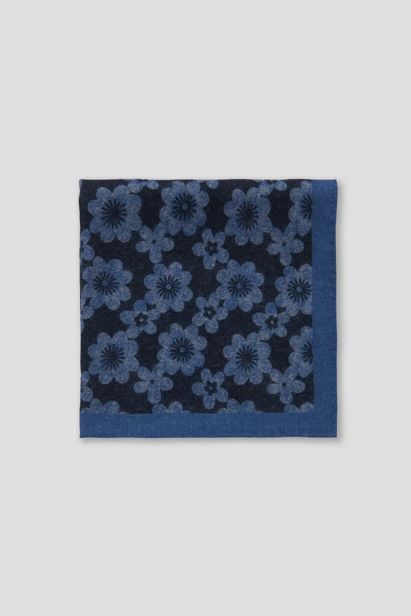 Pochette Lana Disegno Fiore Blu/Azzurro - immagine 2