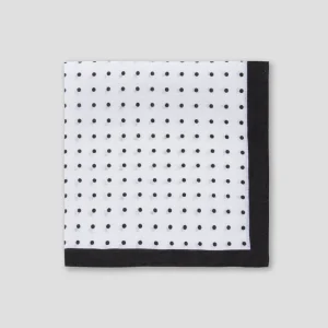 Pochette In Lino Stampa A Pois Nero /Bianco