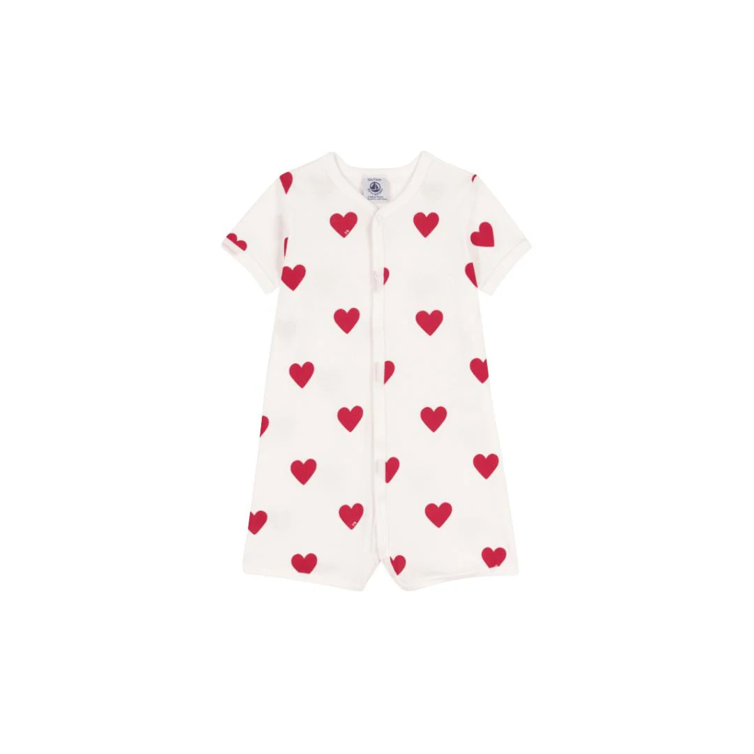 Tutina Petit Bateau corta con cuori - immagine 2
