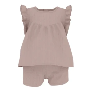 Completo Petit Bateau con tshirt e pantaloncino di colore rosa