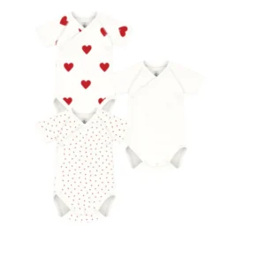 Set 3 body Petit Bateau con fantasia cuori