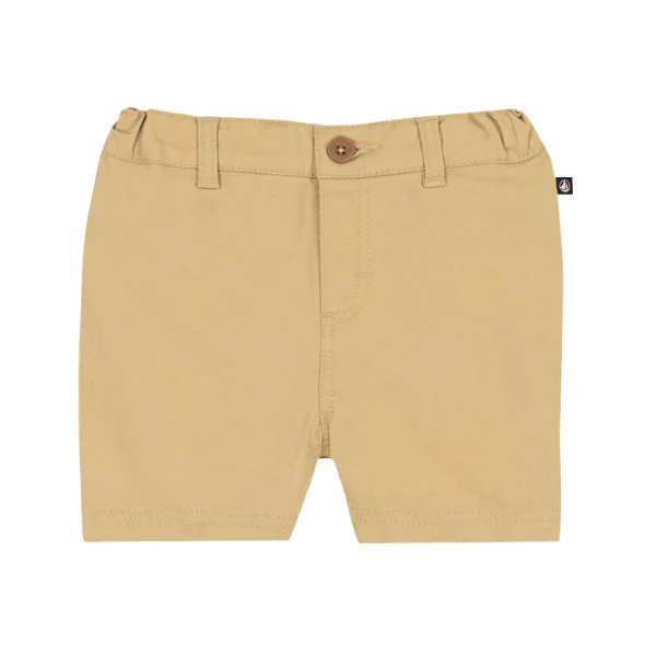 Bermuda Petit Bateau di color beige con fascia elastica in vita