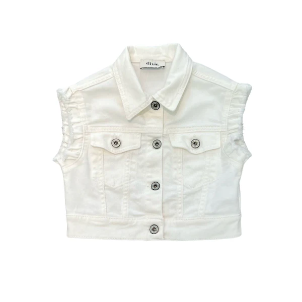 Smanicato Dixie in jeans con bottoni - immagine 2