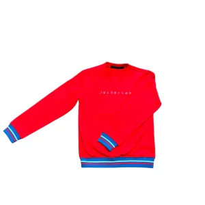Felpa Jeckerson rossa profili azzurri