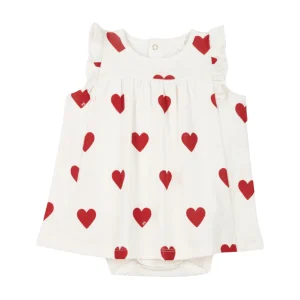 Abito Petit Bateau con fantasia cuori con body incorporato