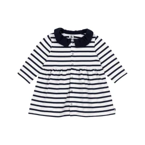 Abito Petit Bateau a manica lunga in jersey con fantasia a righe