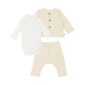 Tutina Petit Bateau 3 pezzi di colore beige
