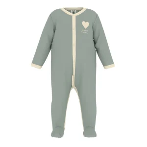 Tutina Petit Bateau intera con bottoni sul davanti e profili beige