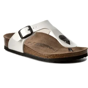 Birkenstock kids Gizeh patent white