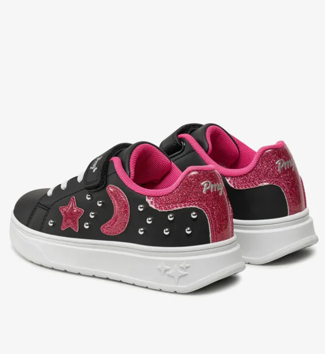 Primigi Sneakers bambina chiusura a strappo - nera e fucsia - immagine 4