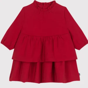 Abito Petit Bateau rosso con balze