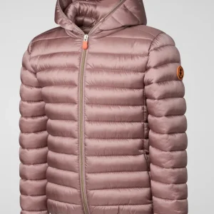 Piumino Save The Duck con zip oro e cappuccio