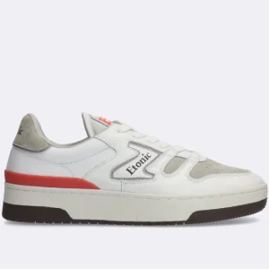 Etonic Sneakers B481 in pelle bianca, coral java earth