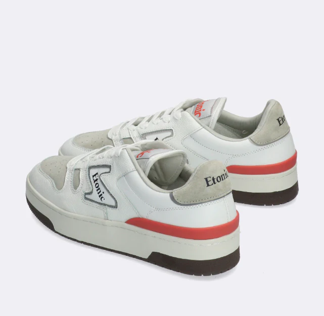 Etonic Sneakers B481 in pelle bianca, coral java earth - immagine 3