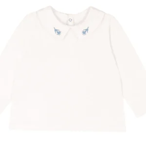 Tshirt Petit Bateau con colletto fiorellino