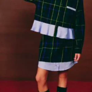 Gonna Dixie scozzese con inserto in camicia sul fondo