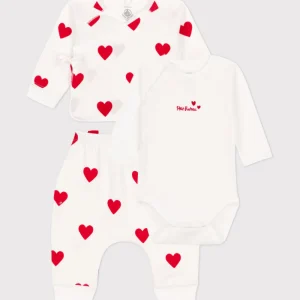 Tutina Petit Bateau 3 pezzi fantasia cuori