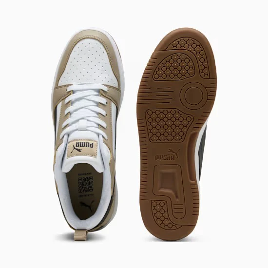 Puma 392328-52 Sneaker basse Rebound V6 White-PUMA Black-Ice Coffee - immagine 5