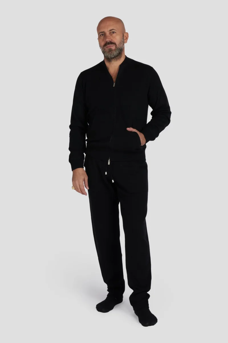 Tuta In Cashmere E Lana Nero - immagine 4